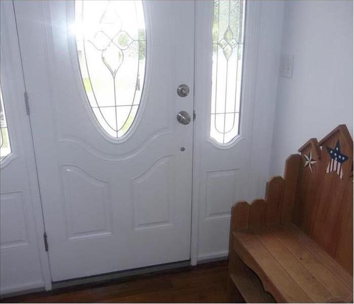 White door with glass in the middle